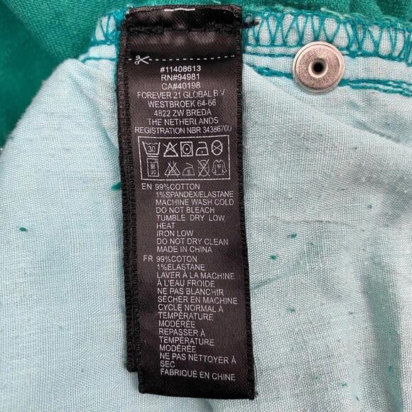 Life in Progress Skinny Zipper Detail Women' size 25 Green Denim Jeans - Picture 4 of 4